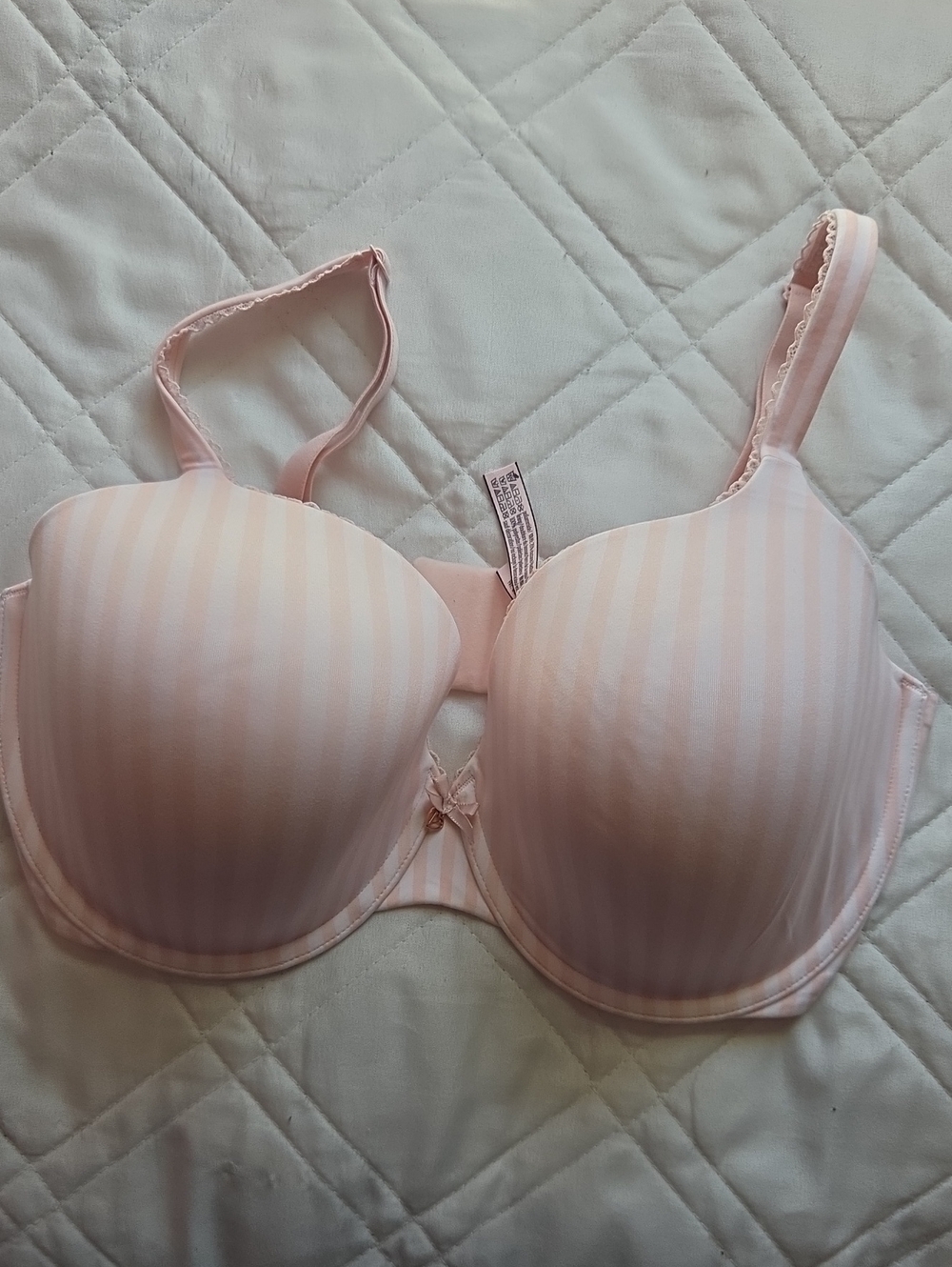Victoria's Secret Pink Striped Perfect Coverage Bra